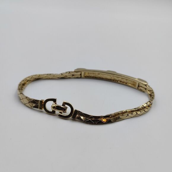 Vintage Christian Dior Gold Tone Cream Enameling Bracelet 7.75" AS IS - Picture 12 of 16